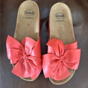 Dr. Scholl's Coral Bow Slide Sandals